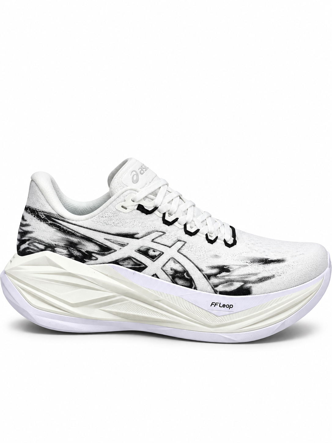 White Asics running shoe